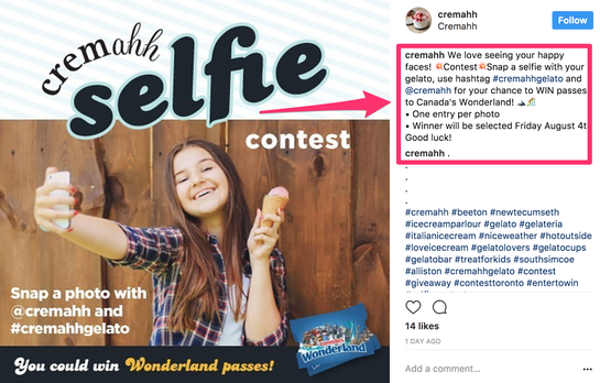 word of mouth - instagram example