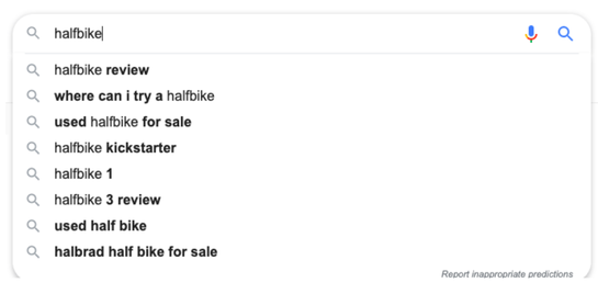 Google search keyword suggestions