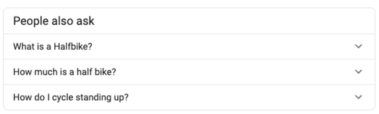 Google search "People also ask" section