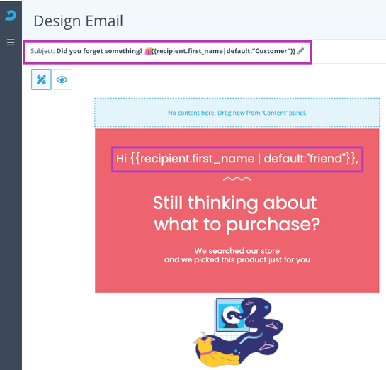To improve conversion rates, try adding in simple instructions like these to personalize your emails for your customers.
