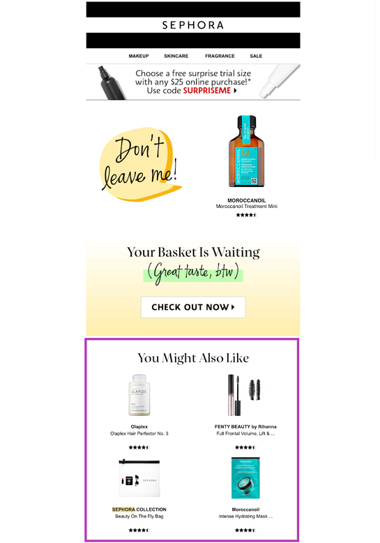 Adding product recommendations to your emails with AdRoll may help to increase click-through rate and average purchase value among shoppers with abandoned carts.