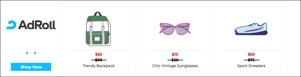 When retargeting abandoned carts with a variety of product categories represented, a carousel with multiple product offers improves the likelihood your customer will see something that reinvigorates their interest.