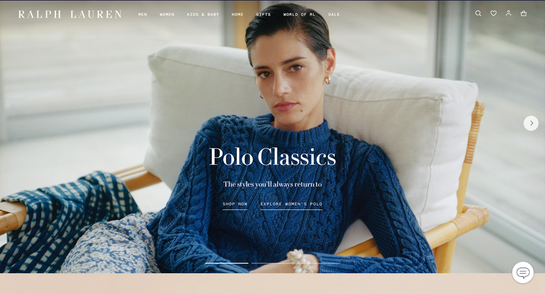A Ralph Lauren website image of the polo player they use to inspire the dream of “a better life through authenticity and style.”