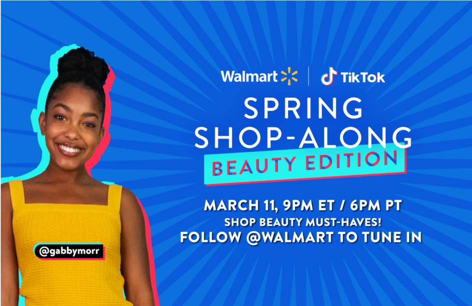 Walmart utilizing the livestream service on TikTok for social selling.