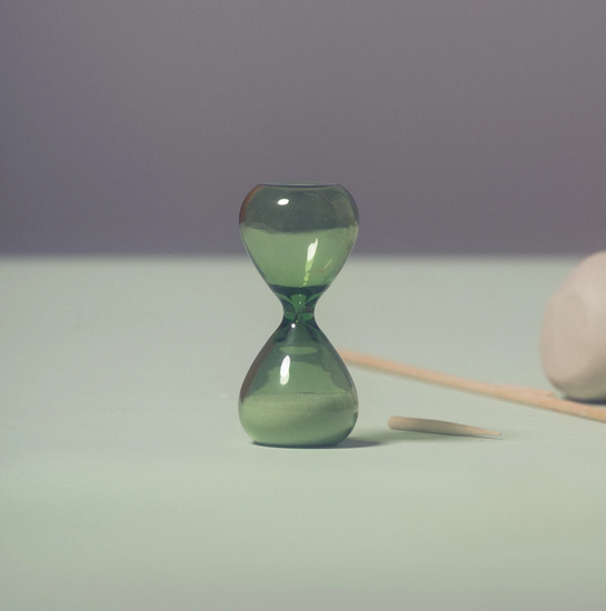The hourglass that comes with every haircare set