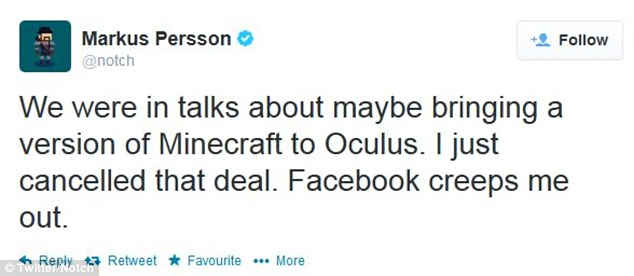 Minecraft scraps the Oculus deal following news of the Facebook acquisition.