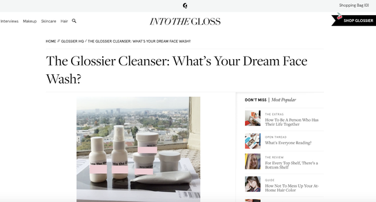 The post that sparked the Glossier Milky Jelly Cleanser.