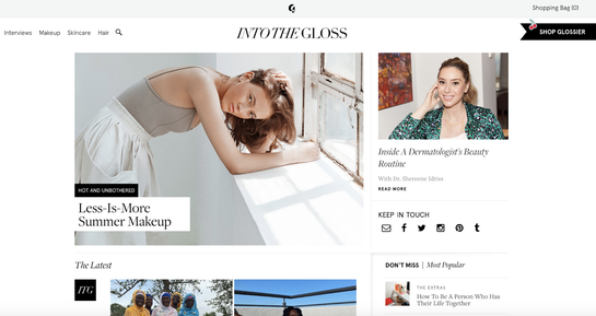 Into The Gloss’s homepage.