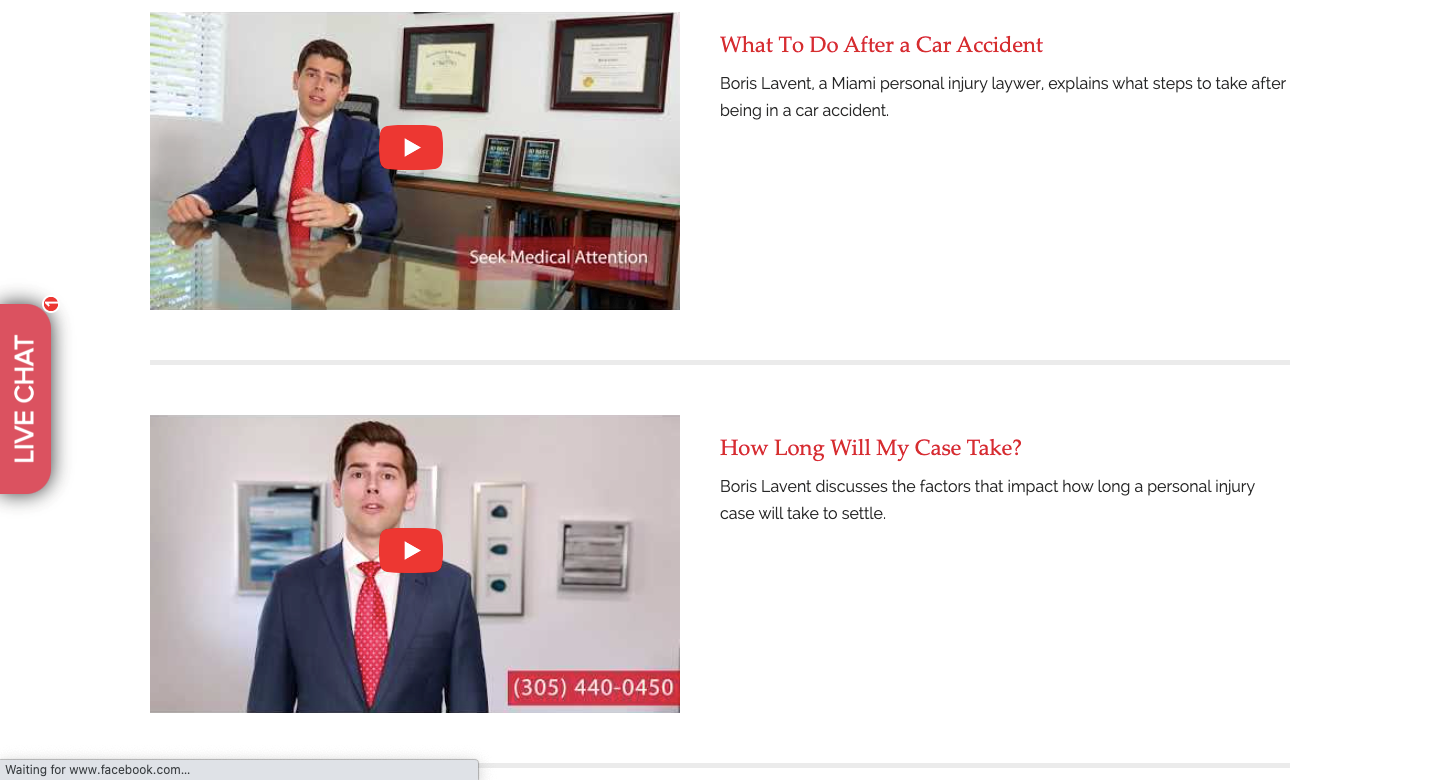 Personal Injury Video Content