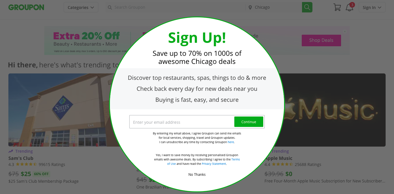 Groupon Sign Up