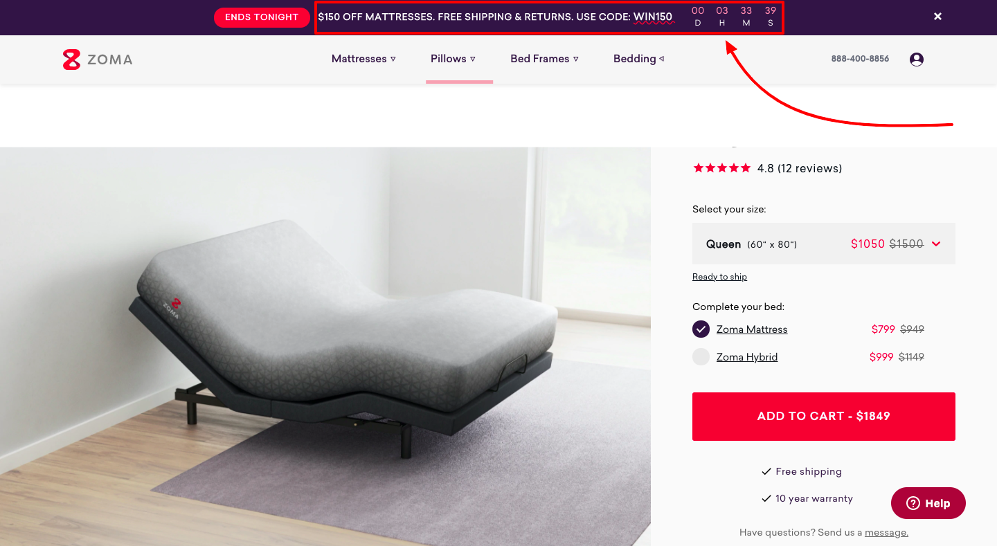 Zoma Product Page Ad