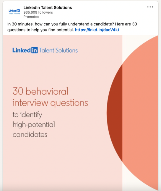 LinkedIn Talent Solutions Social Post