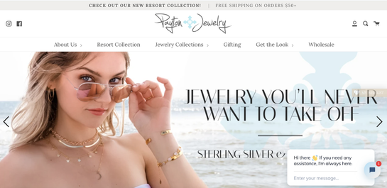 Accessories brand Payton Jewelry offers free shipping on all orders $50+.