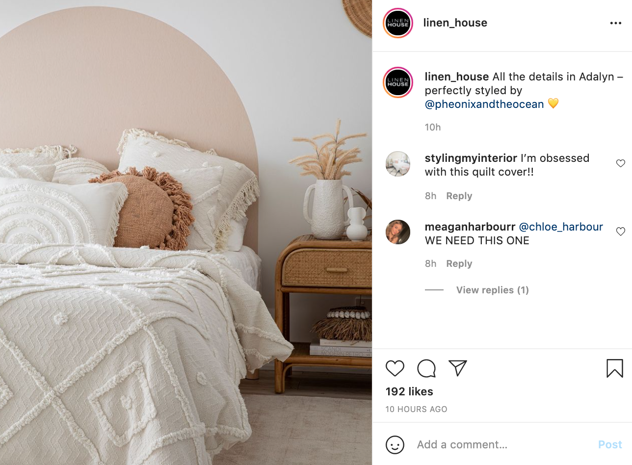 Linen House Instagram