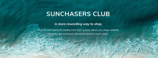 The swimwear brand, Cupshe’s, loyalty program banner telling customers the value of joining.