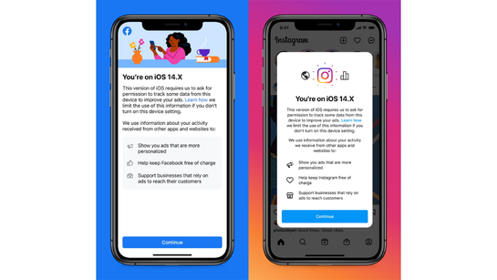 Facebook is encouraging users to allow tracking in order to keep its apps free of charge.