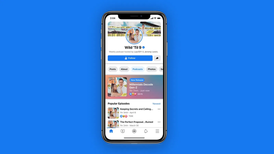 Facebook’s podcast interface.