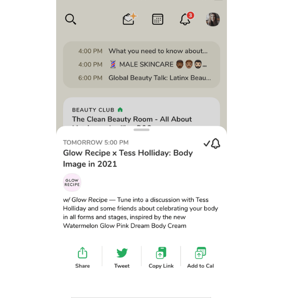 اشترك مؤسسو Glow Recipe مع مؤثر إيجابي الجسم لاستضافة إطلاق منتج في Clubhouse.