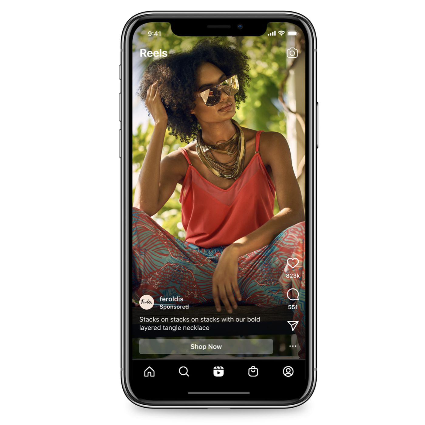 Come verranno visualizzati gli annunci in Reels.