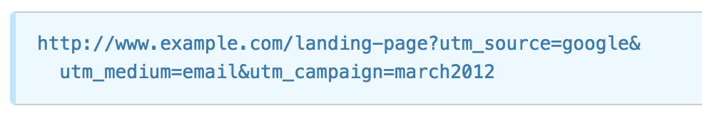 An example of an URL with UTM parameters