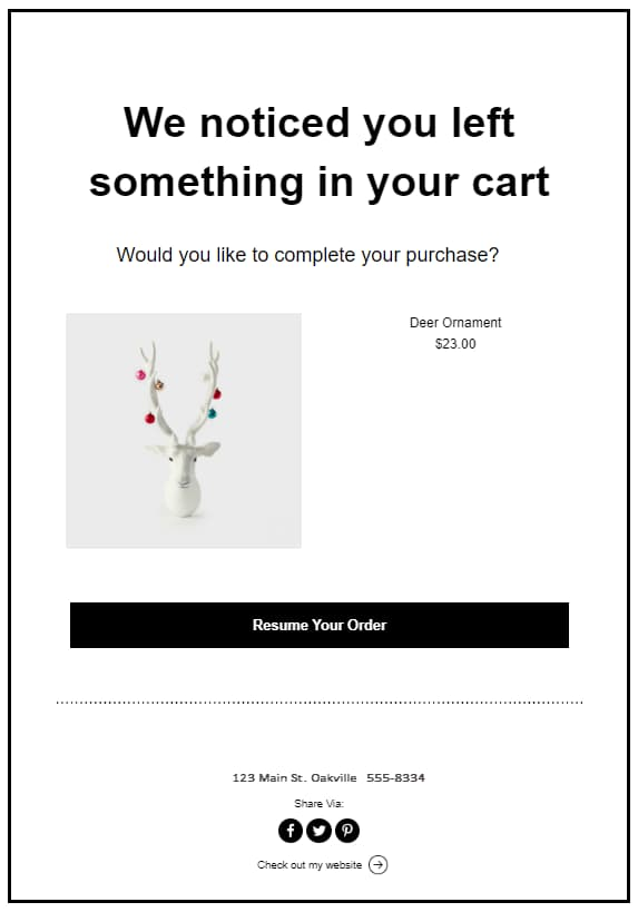cart abandonment example