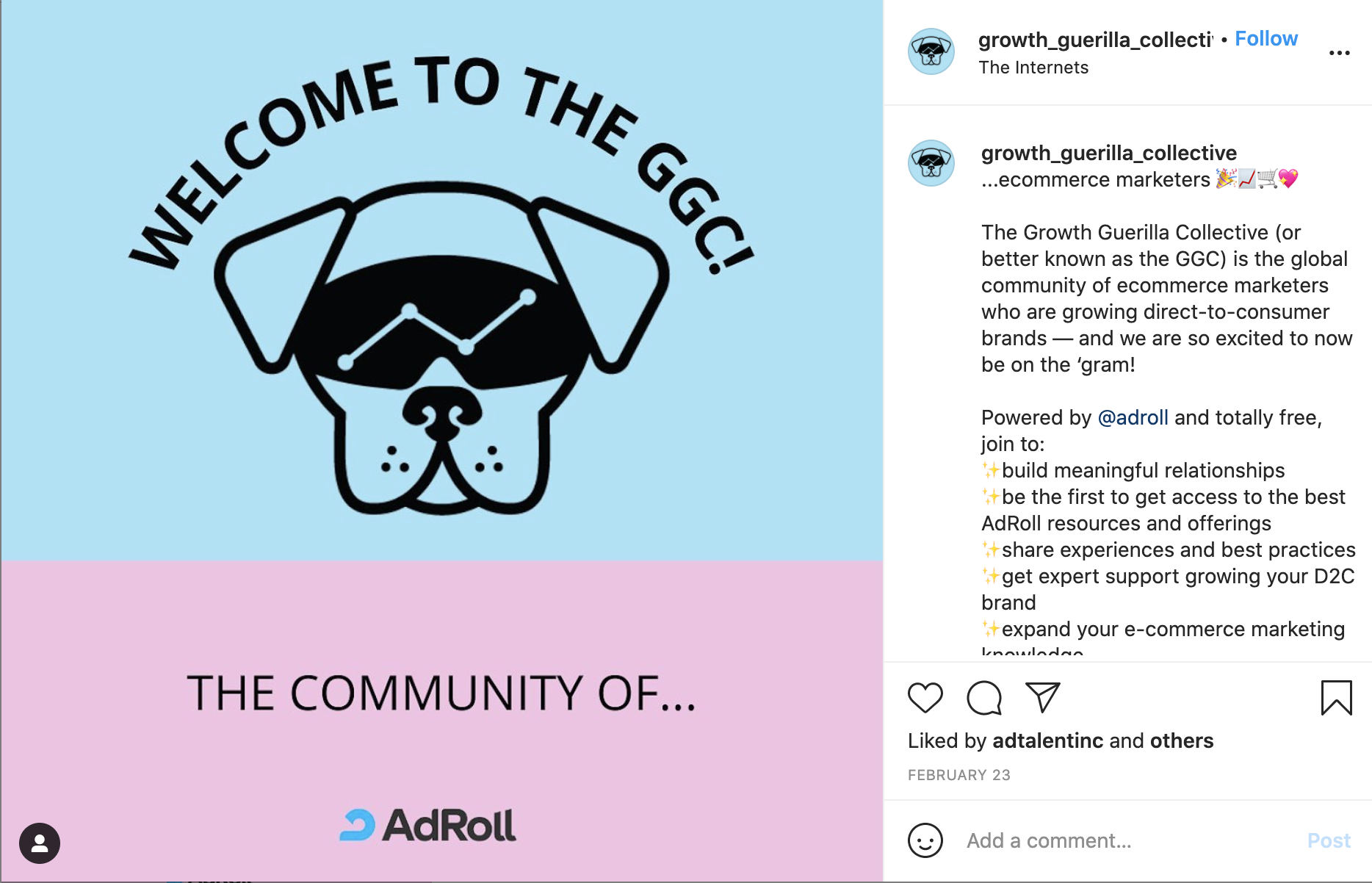 Ein Instagram-Screenshot, der den GGC vorstellt