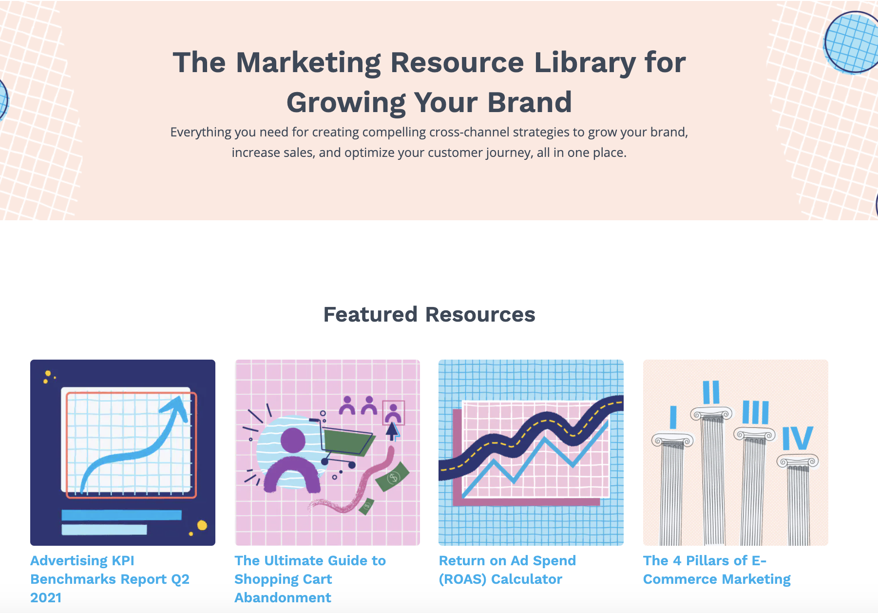 Ein Screenshot der Marketing-Ressourcenbibliothek von AdRoll.