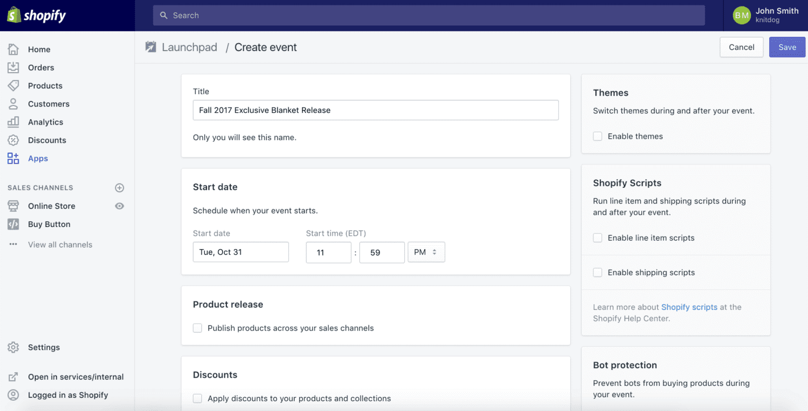 런치패드의 스크린샷.