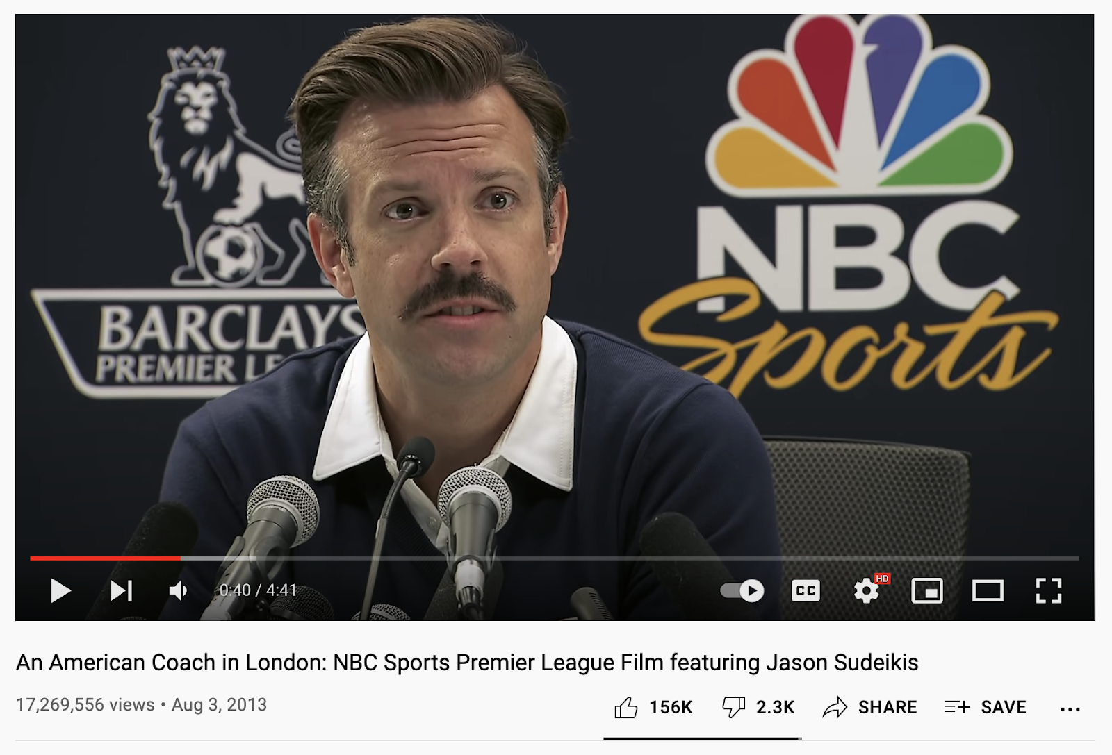 A screenshot from YouTube titled