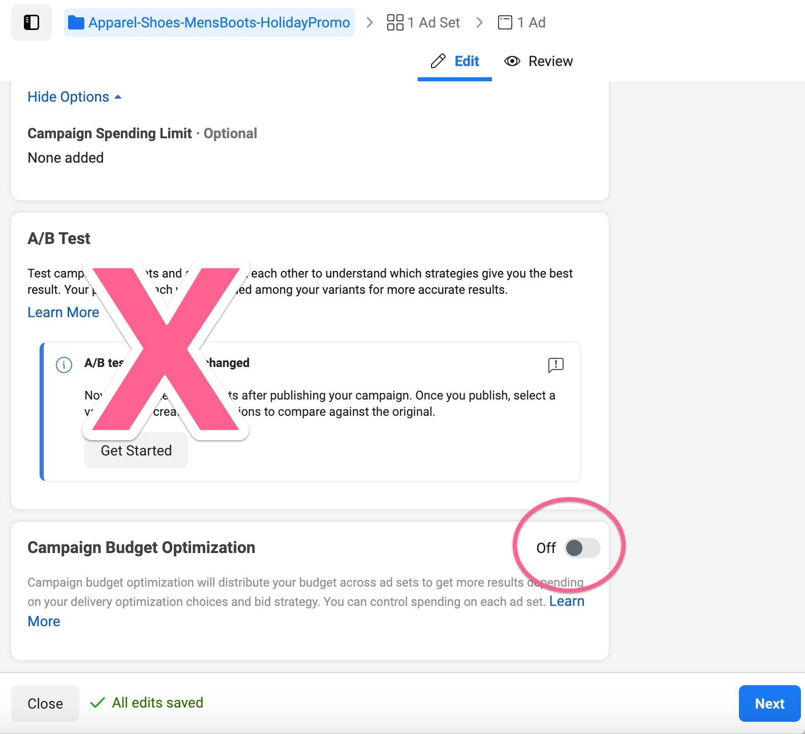 Start campaign creation