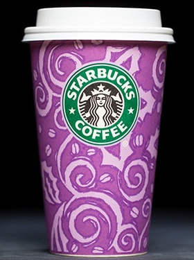 Purple Starbucks Advertising for sale