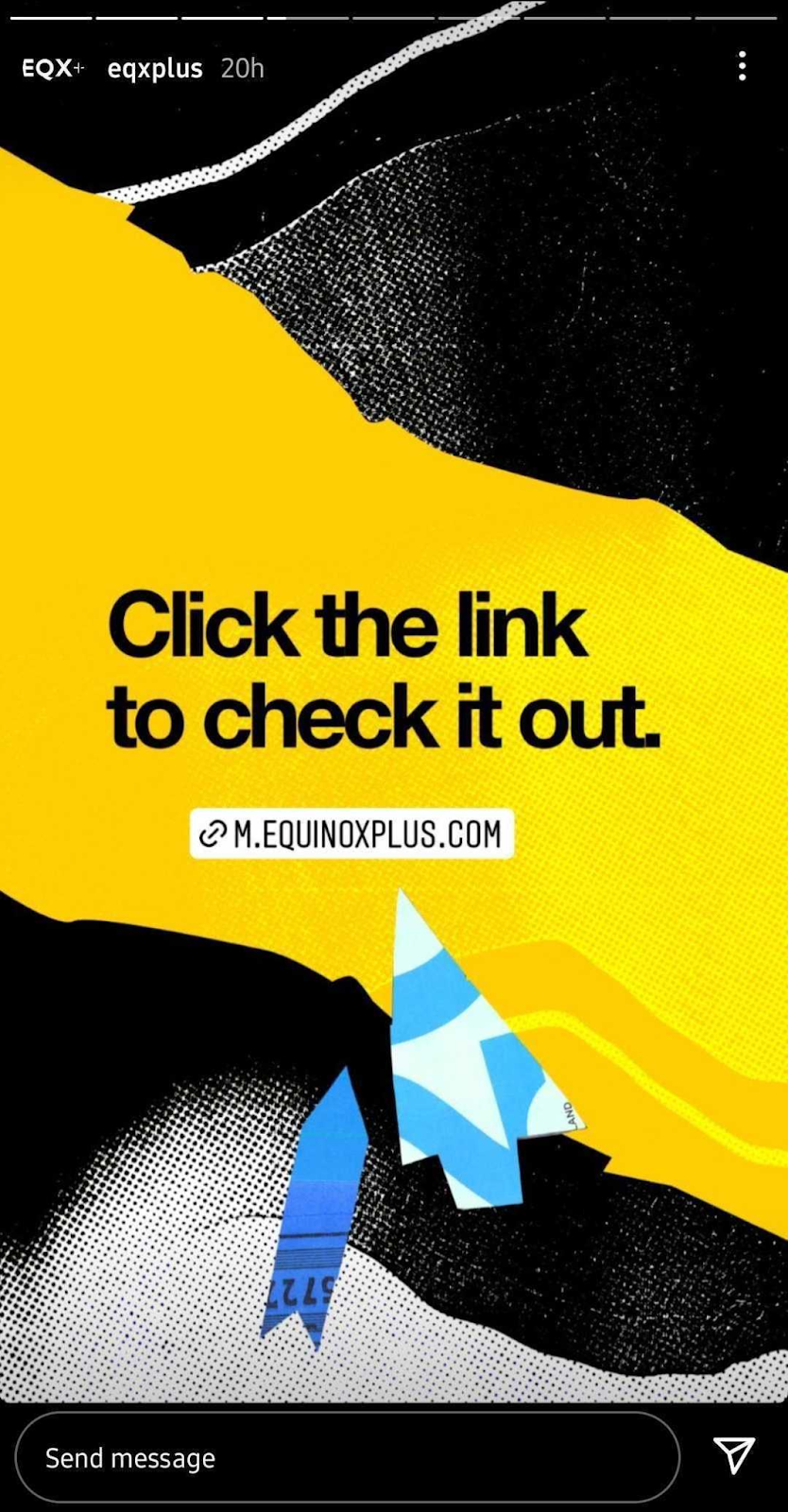 Here’s an example of Equinox using link stickers to promote their product.