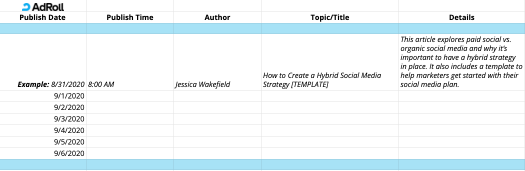 Want a content calendar template? We’ve got you covered here.