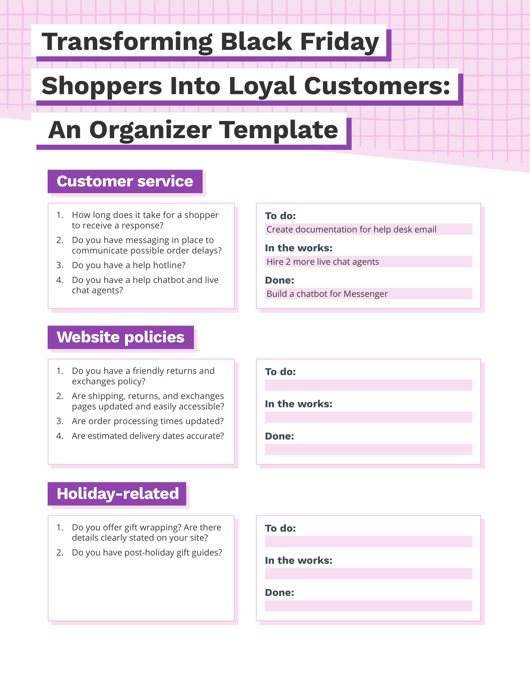 Transforming black friday shoppers into loyal customers worksheet 1