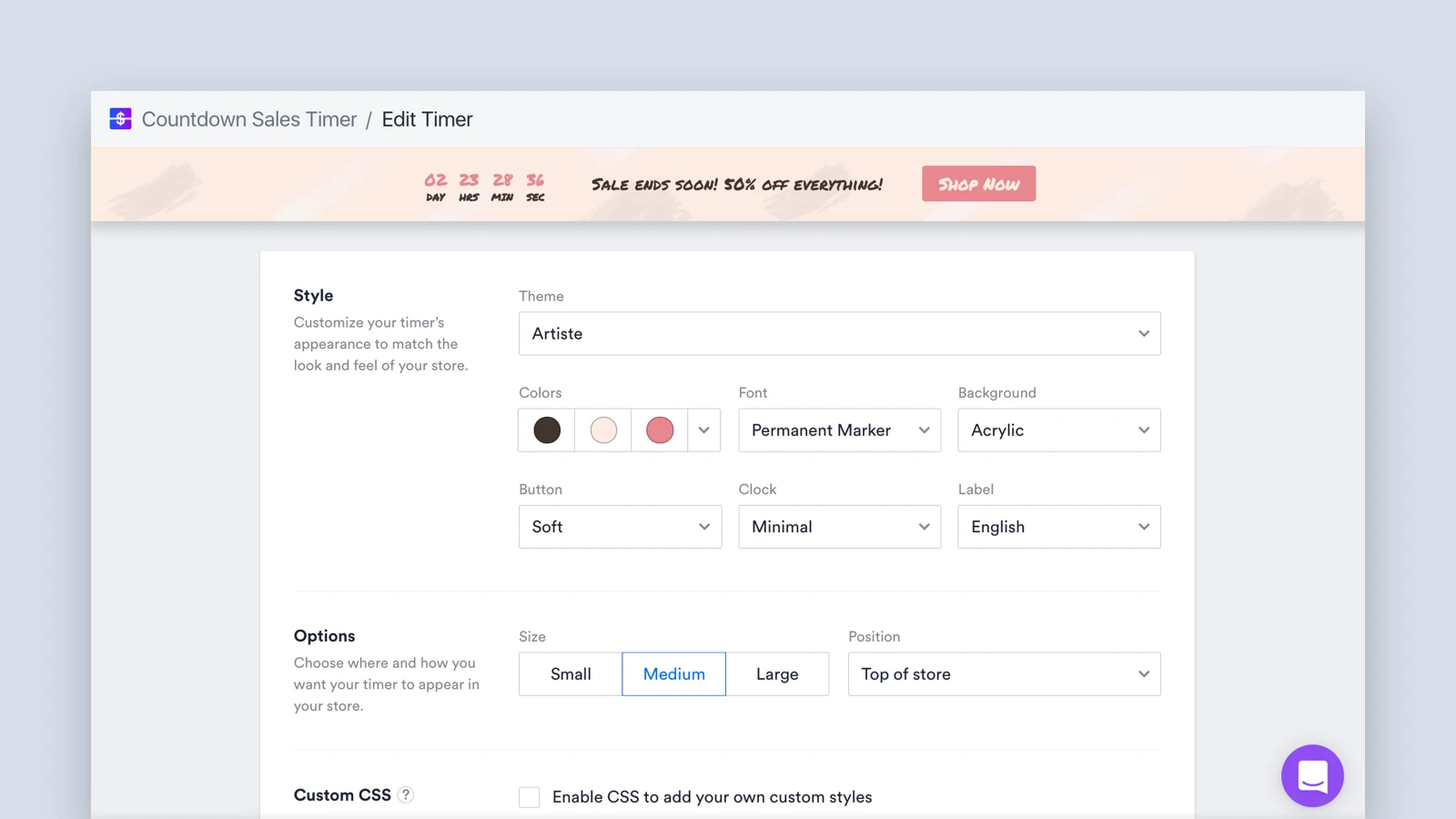 Countdown Sales Timer is one of the many apps in the Shopify App Store that’ll let you boost that real-time urgency.