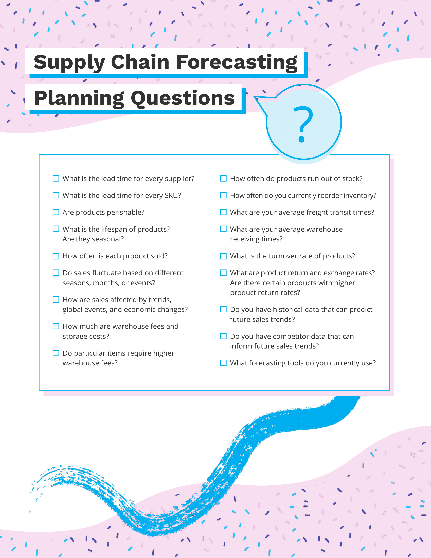 Your Guide to Supply Chain Forecasting A List of Planning Questions