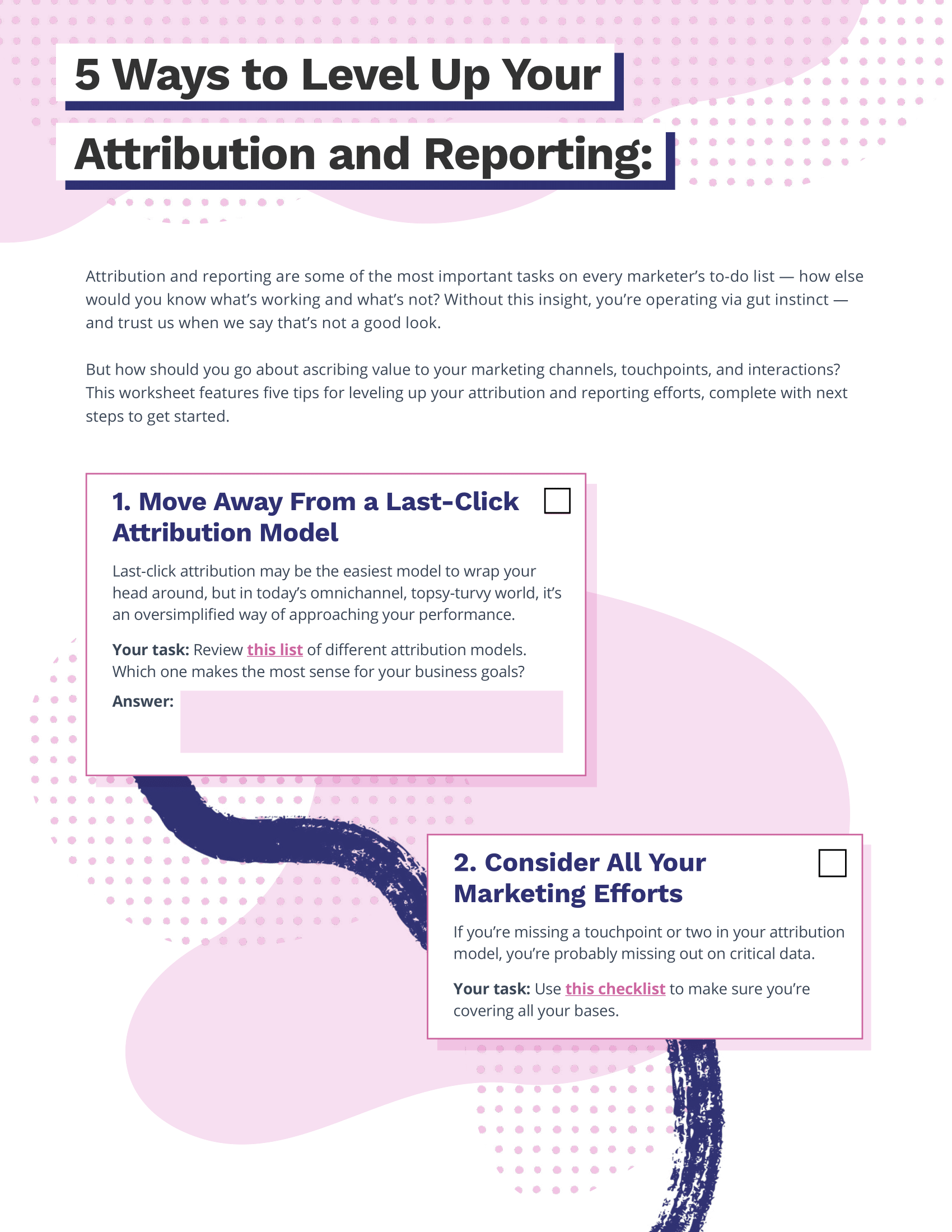 page 1 of attribution worksheet