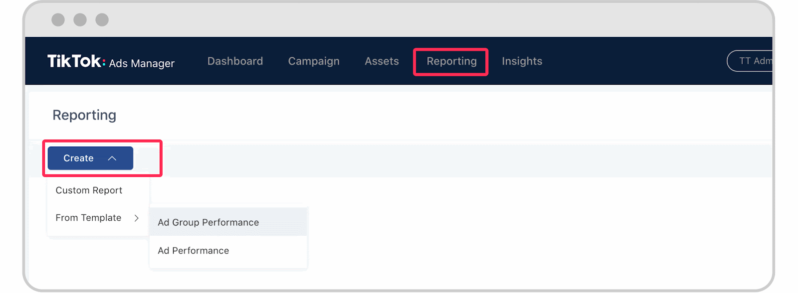 O botão Relatórios personalizados do TikTok permite personalizar como seus dados são exibidos.