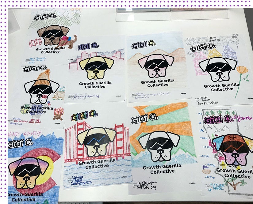 A collection of brightly colored GGC flyers.