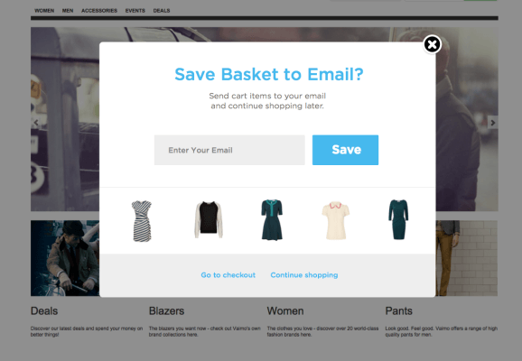 Save basket to email Graphic