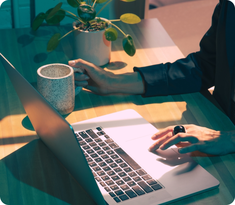 A person working on a laptop