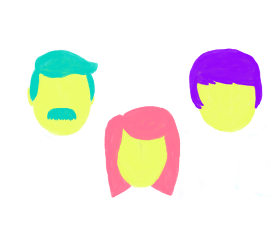 Several possible customer segments represented by faces.
