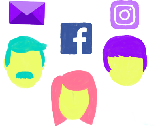 Several people available on different social media networks.